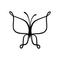 borboleta linha arte. simples mínimo borboleta linha tatuagem ícone logótipo vetor