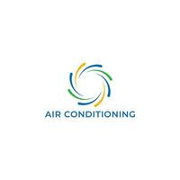 ar condicionamento resfriamento e aquecimento casa logotipo Projeto ventilador ventilador e floco de neve ícone símbolo dentro múltiplo cores. abstrato ar ilustração aplicado para ar condicionamento instalação logotipo inspiração vetor