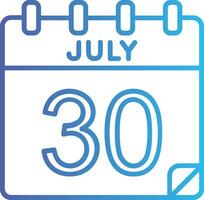 30 Julho vetor ícone