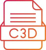 c3d Arquivo formato ícone vetor