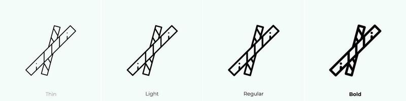 bastão ícone. afinar, luz, regular e negrito estilo Projeto isolado em branco fundo vetor