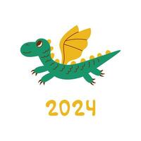 verde Dragão 2024 chinês Novo ano vetor