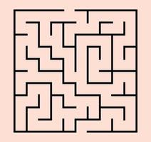labirinto para crianças. labirinto quadrado abstrato. encontre o caminho para o presente. jogo para crianças. quebra-cabeça para crianças. enigma do labirinto. ilustração vetorial plana isolada no fundo branco. com vetor de resposta livre