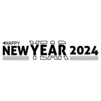 feliz Novo ano tipografia Projeto 2024 vetor