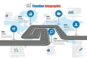 modelo de infográfico de cronograma de negócios roteiro com ponteiros projetados para fundo abstrato marco moderno diagrama de processo tecnologia digital marketing dados apresentação gráfico ilustração vetorial vetor