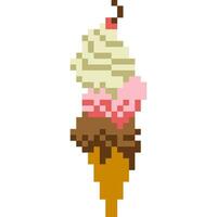 gelo creme desenho animado ícone dentro pixel estilo vetor