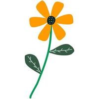 laranja flor desenho animado ícone estilo vetor