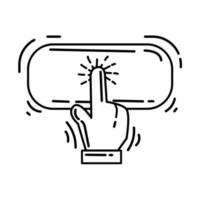 ícone de apelo à ação de comércio eletrónico. conjunto de ícones desenhados à mão, contorno preto, ícone do doodle, vetor