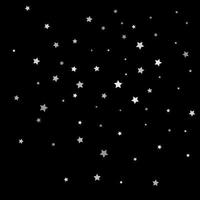 estrela de brilho prateado em fundo preto confete estrelado vetor