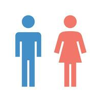 masculino e fêmea ícone, banheiro, mulher, pessoas logotipo, plano estilo. banheiro e Sanitário placa. símbolos do homem e mulheres. parceiro gênero logotipo. vetor ilustração Projeto em branco fundo. eps 10