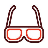 3d óculos vetor Grosso linha dois cor ícones para pessoal e comercial usar.