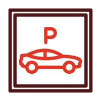 estacionamento vetor Grosso linha dois cor ícones para pessoal e comercial usar.