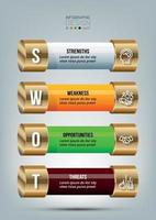 modelo de infográfico de conceito de negócio com swot. vetor