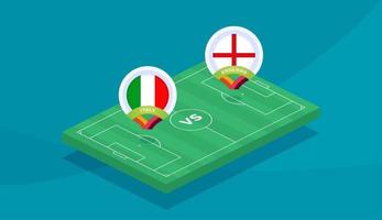 itália vs inglaterra jogo ilustração vetorial futebol 2020 campeonato vetor