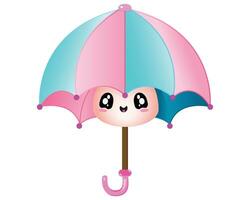 kawai guarda-chuva ilustração vetor