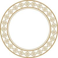 chinês dourado círculo quadro, Armação decorativo Projeto. vetor