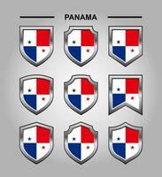 Panamá nacional emblemas bandeira com luxo escudo vetor