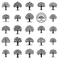 conjunto de ícones de árvore vetor