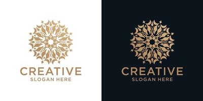 floral enfeite logotipo Projeto abstrato vetor