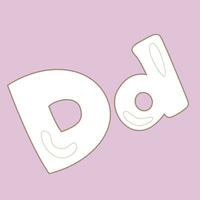 alfabeto d para vocabulário escola lição desenho animado digital carimbo esboço vetor