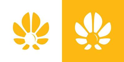 inspiração para uma logotipo Projeto combinando a Sol e flores vetor