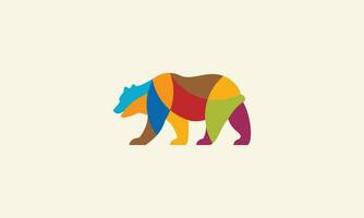 silhueta Urso colorida logotipo modelo vetor