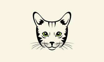 linha arte gato logotipo modelo vetor