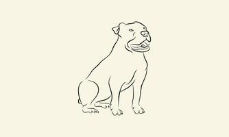 linha arte buldogue logotipo modelo vetor