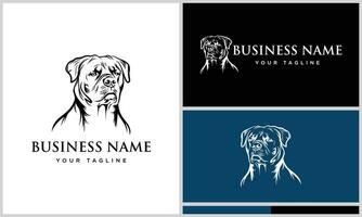 linha arte buldogue logotipo modelo vetor