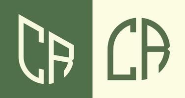 pacote criativo de designs de logotipo cr simples letras iniciais. vetor