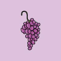 grupo do roxa uvas. uva produtos, vetor ilustração isolado em roxa fundo.