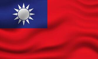 ilustração do Taiwan bandeira 3d acenando bandeira fundo vetor