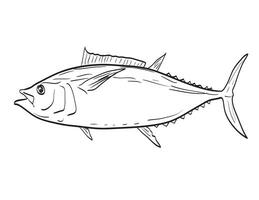 atlântico Olho grande atum peixe dentro Novo Inglaterra e meio atlântico desenho animado desenhando vetor