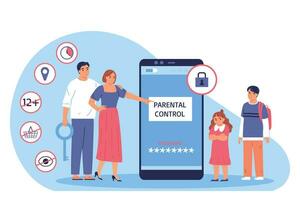 parental ao controle Smartphone composição vetor