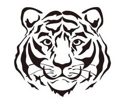 ilustração em vetor cabeça tigre silhueta isolada em um fundo branco.