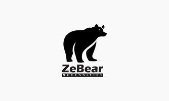 Urso logotipo dentro branco fundo livre vetor