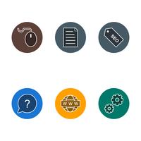 Conjunto de vetor SEO Search Engine Optimization Icons