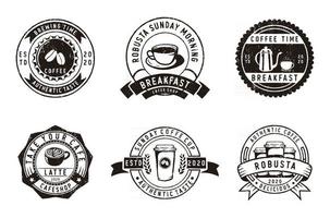 conjunto de emblemas vintage café, cafeteria e emblemas vetor