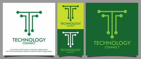 moderno carta t para tecnologia logotipo modelo vetor