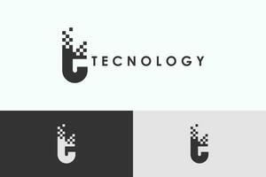 tecnologia logotipo Projeto criativo conceito vetor