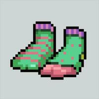 pixel arte ilustração meias. pixelizada meias. meias sapatos ícone pixelizada para a pixel arte jogos e ícone para local na rede Internet e vídeo jogo. velho escola retrô. vetor