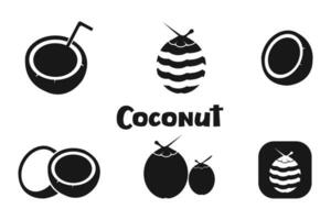 coco ícone conjunto vetor isolado em branco fundo. coco logotipo vetor ilustração.