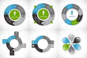 coleção de modelos de infográfico para ilustração vetorial de negócios vetor