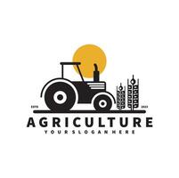 trator logotipo para agricultura, agronomia, trigo agricultura, rural agricultura Campos, natural colheita. Fazenda trator vetor Projeto