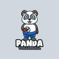 panda voleibol jogador desenho animado mascote logotipo Projeto vetor