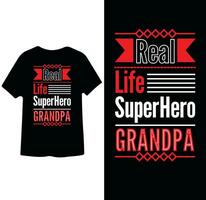 real vida Super heroi Vovô ,avô t camisa Projeto vetor