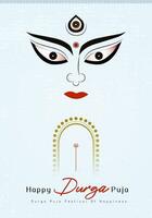 feliz durga puja ilustrações. durga face. subh navratri ,deusa maa durga face , poster, social meios de comunicação publicar, e folheto anúncio, durga puja.feliz durga puja, festival, fundo, modelo, vetor