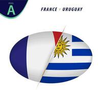 rúgbi concorrência França v Uruguai . rúgbi versus ícone. vetor
