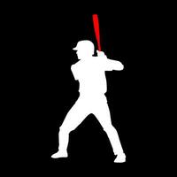Alto detalhes do beisebol jogador silhueta. mínimo símbolo e logotipo do esporte. em forma para elemento projeto, fundo, bandeira, pano de fundo, cobrir. vetor eps 10