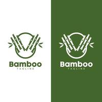 tropical bambu floresta logotipo, árvore tronco e folha projeto, vetor ilustração símbolo